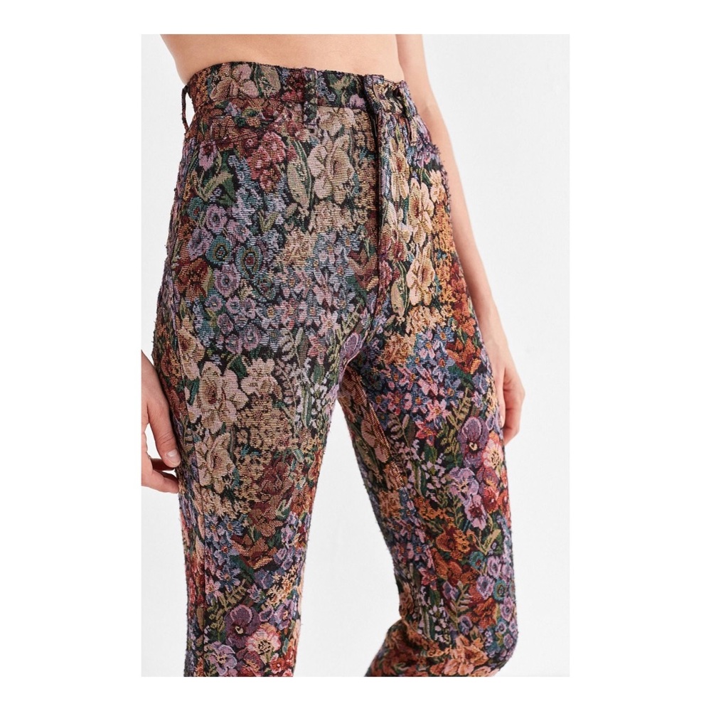 Urban Outfitters Purple Floral Jacquard Pants